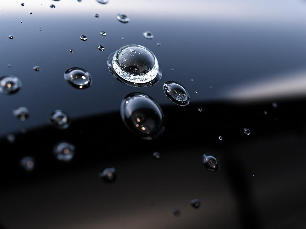 Water beading on freshly detailed paint